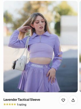Lavender Cropped Utility Jacket with Tactical Sleeve - Women